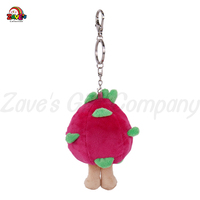 Zaves été Mini Dragon Fruit porte-clés réaliste doux en peluche mignon Pitaya sac pendentif à breloque couette PP coton sac à dos