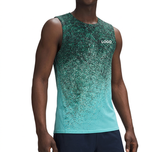 Camiseta Deportiva sin Mangas para Hombre, Cuello Redondo, Estampado por Sublimación, 100% Poliéster, Ligera, Transpirable, para Atletismo - Product Image 1