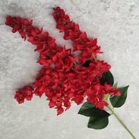 Bunga Wisteria Cassia Fistula Buatan Tangan Modern, Bunga Sutra Buatan Tangkai Panjang Ramah Lingkungan untuk Wisuda Natal