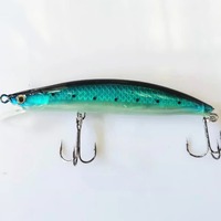 Leurre souple artificiel pour bar - Leurre de pêche en mer de type Minnow lumineux de 2 pouces avec hameçons