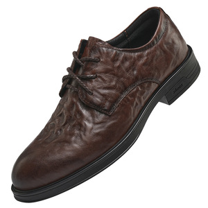 Zapatos Oxford de Cuero Genuino Negro para Hombre, con Cordones, Suela de Goma Antideslizante, para Oficina, Carrera Profesional, Vestir, Todas las Temporadas, Diseño Sólido - Product Image 4