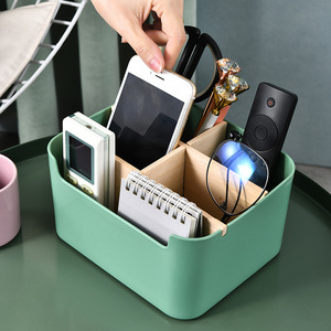 Cosmetic Storage Box Plastic Lipstick Skincare Organizer Desktop Makeup Holder Open Top With Compartments White - Product Image 4
