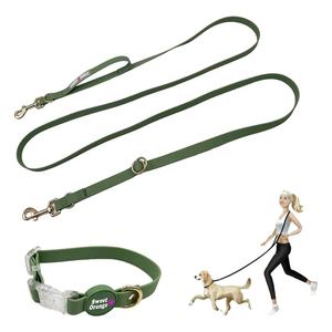 Anpassen von <span class=keywords><strong>Long</strong></span> Cross body Dual Adjusta ble Pet Lead Wasserdichtes PVC-Silikon Hände frei Hunde halsband und Leine Set Luxus für 2 Hunde - Product Image 1