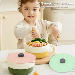 Couvre-plat anti-débordement et anti-poussière bicolore, résistant aux hautes températures, couvre-plat multifonctionnel en silicone pour la cuisine - Product Image 2