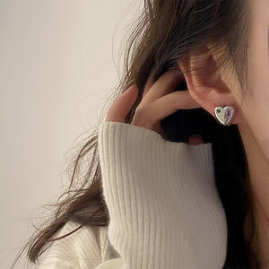 2025 New Model Heart-Shaped Star-Shaped Cubic Zirconia Luxury Ins Style Korean Trendy Cool <b>Hoop</b> <b>Earrings</b> <b>Fashionable</b> <b>Earrings</b> - Product Image 4