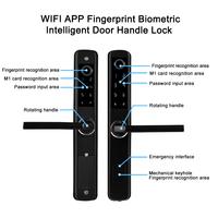 Cerradura Inteligente para Puerta de Madera con Doble Huella Dactilar, de Aleación de Aluminio, Impermeable para Exteriores, con Conexión Wi-Fi y Control por Aplicación Tuya