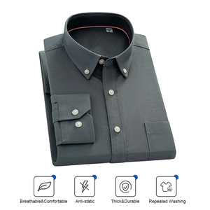 Chemise de bureau pour homme, tissu premium doux pour la peau, manches longues, chemises <span class=keywords><strong>en</strong></span> coton pour homme pour les affaires - Product Image 1