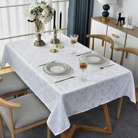 Nappe carrée en tissu jacquard anti-éclaboussures, résistante aux plis, imperméable, couverture en polyester souple, nappe pour fêtes de cuisine