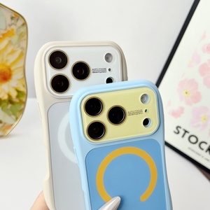 เคสโทรศัพท์แม่เหล็กแบบกันกระแทก ดีไซน์แฟชั่นสีสันตัดกัน สำหรับ iPhone 18 12 13 14 15 16 17 Pro Max พร้อมฟิล์มเลนส์ HD - Product Image 5