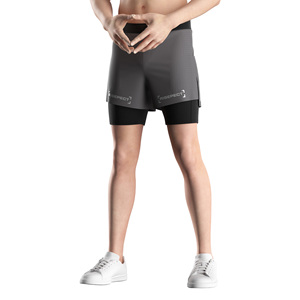 Shorts de sport pour homme découpés au laser, respirants, avec logo réfléchissant pour conditions de faible visibilité - Product Image 5