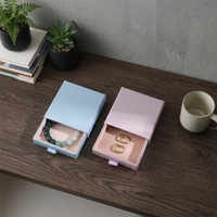 Boîte pliante magnétique personnalisée rose et blanche pour bijoux, avec estampage argenté, Embalagem Personalizada Joias pour bague et collier