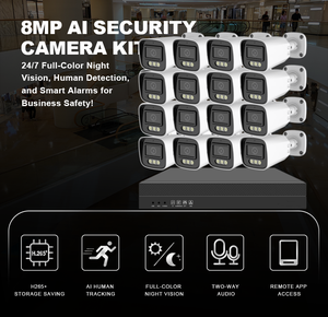 Sẵn sàng để tàu 16CH nhà thông minh hệ thống an ninh cho trong nhà ngoài trời Sử dụng 16 chhannel PoE Bullet mạng Máy ảnh với NVR - Product Image 2