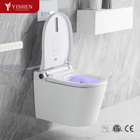 Toilettes intelligentes en céramique, articles sanitaires automatiques avec réservoir d'eau dissimulé et cuvette allongée, vente en gros