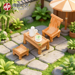 <b>Miniature</b> Bamboo Furniture Set Dollhouse Accessories Synthetic Resins Cartoon Style For Indoor Decorations - Product Image 2