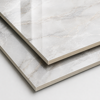 Panneau mural en marbre UV WYRAX 1220x2440mm 3.2mm Blanc Or Calacatta Haute Brillance Étanche pour Fond TV, Appartement, Couloir