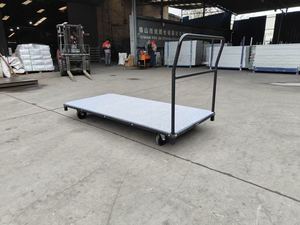 Chariot de manutention robuste pour entrepôt avec surface en feutre |   Chariot de transport à roues non marquantes pour le manutention de meubles et de planches - Product Image 3