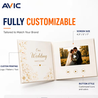 Carte de visite vidéo numérique personnalisée avec écran LCD haute définition, brochure vidéo pour la promotion d'entreprise
