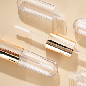 Tubo de doble extremo vacío transparente de 4ml con acabado dorado para brillo labial, aceite labial, máscara de lápiz labial - Product Image 5