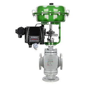 Katup Kontrol Uap Tipe SS304 3way Diafragma Pneumatik Katup Modulasi Katup Flens Pengatur Ujung Katup Bola Dunia Pneumatik - Product Image 6