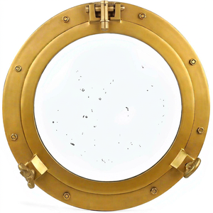 Premium Gold Finish Round Porthole <b>Window</b> Frame Decorative Nautical Ship <b>Window</b> Marine Style <b>Wall</b> Decor Circular <b>Window</b> Frame - Product Image 1