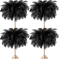 Plumes d'autruche bleues et blanches teintées, 35-40 cm, grandes et longues, pour décorations de mariage et de festivals (vente en gros)