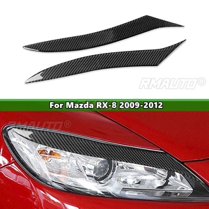 2 Piezas de Cubiertas Decorativas para Faros Delanteros de Coche, de Fibra de Carbono, para Mazda RX-8 2009-2012, Adhesivos para Faros Delanteros - Product Image 1