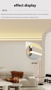 Perfil de aluminio LED para iluminación de pared, montaje en superficie sin techo, lámpara decorativa de esquina superior, canal de luz para tira de yeso - Product Image 6
