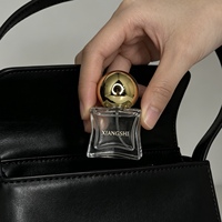 Flacon de parfum 18 ml en verre sérigraphié artistique en forme d'étoile, avec pulvérisateur à brume fine, bouchon sphérique en verre silex et pompe en carton