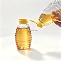 Bouteille de miel à presser de 500 g avec bouchon à clapet en PP, valve en silicone, bouteille de miel à presser anti-fuite