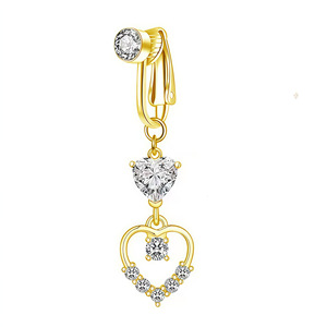 Anneaux de <span class=keywords><strong>nombril</strong></span> Non <span class=keywords><strong>Piercing</strong></span> en forme de coeur Zircon Non percé Faux <span class=keywords><strong>nombril</strong></span> <span class=keywords><strong>Clip</strong></span>-Mode Faux <span class=keywords><strong>nombril</strong></span> Anneaux pour les femmes - Product Image 4
