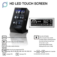 Boîte de rangement automatique pour montres 12+2, écologique, anti-poussière, avec écran tactile, télécommande et fonction de remontoir rotatif LCD TG-04