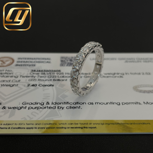 Bague de mariage en argent sterling 925 massif de luxe, diamant de laboratoire D VS de 3 mm, taille brillant rond, certifiée IGI - Product Image 2