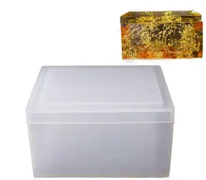Hy moldes de resina de silicone, caixa de molde de resina cristal epóxi para decoração de tecido diy