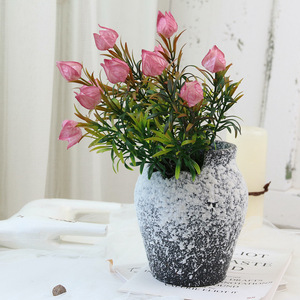 <b>Single</b> Stem Artificial <b>Flower</b> 7 Fork Plastic Lantern Grass Floral Wall Decoration Plant Bonsai Accessories - Product Image 4