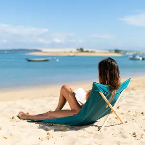 新设计户外便携式垫子椅折叠木杆低座沙滩阳光休息室躺椅