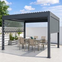 Pergola Bioclimatique Haut de Gamme en Aluminium Écologique avec Chauffage, Éclairage LED, Toit à Lames Motorisées, Étanche, Jardin d'Hiver Naturel