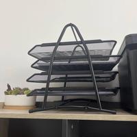 Organisateur de bureau en métal à 4 niveaux Boying - Porte-documents pour papier A4 et lettres, pour le rangement sur le bureau (Modèle