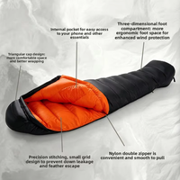 Sac de couchage confortable de type momie en nylon blanc 90% pour adultes, camping en plein air, portable, chaud, hiver, ultraléger, par temps froid