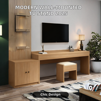 Ensemble de meubles d'hôtel multifonctionnels combinés maquillage vanité meuble TV et porte-vêtements