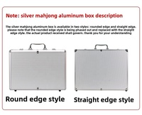 Étui de transport robuste en alliage d'aluminium argenté résistant aux chocs pour Mahjong, avec doublure en velours rouge, boîte de rangement rigide pour tuiles de jeu