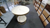 Ensemble de 2 tables basses en acrylique Table basse en pierre blanche Table basse robuste en travertin