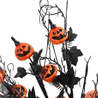 Fleurs artificielles réalistes Trident, arrangement floral citrouille, vase visage souriant pour décorations d'Halloween, de fêtes à domicile et de remise de diplômes
