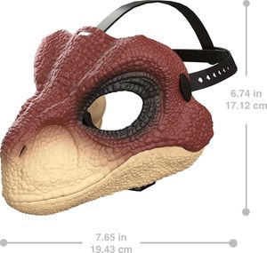 Máscara de Dinosaurio Raptor de Mattel para Reenactimientos, Máscara de Plástico Inspirada en Películas, con Mandíbula Abrible, Textura Realista y Color - Product Image 2