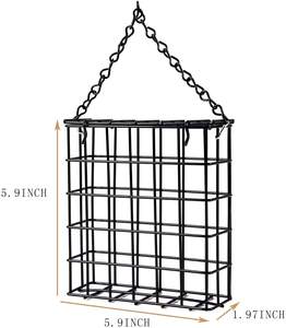 Oniya <strong>Cheap</strong> Black Metal Mesh Hanging Suet Cakes <strong>Bird</strong> <strong>Feeders</strong> for Garden Decor Accessories - Product Image 2