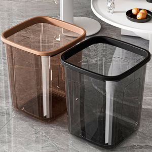 Transparent Trash Can Premium Home Storage <b>Bin</b> <b>Large</b> Size for Living Room, Kitchen - Plastic Press-down Lid Waste <b>Bin</b> - Product Image 3