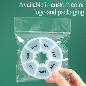 SUNSHING Wholesale 7 Days Pill Organizer Round Pill Box Travel Case Portable Transparent Daily Supplement Organizer <b>Container</b> - Product Image 1