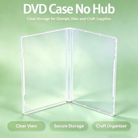 Boîte de rangement YUZMEI en plastique 14 mm pour DVD USB, sans hub, transparente, empilable, pour tampons en caoutchouc, autocollants de scrapbooking, fleurs séchées
