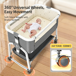 <span class=keywords><strong>Lit</strong></span> bébé pliant moderne en acier haute teneur en carbone avec <span class=keywords><strong>moustiquaire</strong></span>, table à langer et <span class=keywords><strong>cloche</strong></span> pour enfants - Vente en gros - Product Image 4