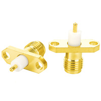 Conector Coaxial RF de 90 Grados para Panel, Hembra, 4 Orificios, Montaje en Panel, 1P Cobre, Suministro de Fábrica
