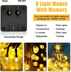 Năng lượng mặt trời pha lê toàn cầu ánh sáng đèn LED Luces navidad Jardin <span class=keywords><strong>2025</strong></span> vườn giáng sinh trang trí toàn cầu chuỗi <span class=keywords><strong>Lights</strong></span> với năng lượng mặt trời Powered - Product Image 5